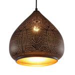 Suspension Orientale Métallique Arabia B - Noir Luminaire Doré