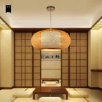 Suspension Ovale Japonaise En Bambou Luminaire Chambre