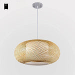 Suspension Ovale Japonaise En Bambou Luminaire Chambre