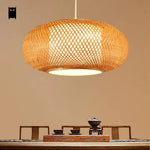 Suspension Ovale Japonaise En Bambou Luminaire Chambre