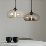 Suspension Ovale Verre Ball Luminaire Chambre