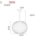 Suspension Papier Style Japonais Moderne C - 50Cm Luminaire Chambre