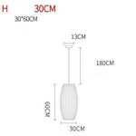 Suspension Papier Style Japonais Moderne H - 30Cm Luminaire Chambre