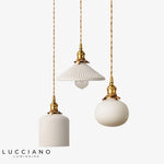 Suspension Rétro Céramique Blanche Letten Luminaire Chambre