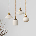 Suspension Rétro Céramique Blanche Letten Luminaire Chambre