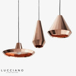 Suspension Rose Gold Loft Geométrique Luminaire Chambre