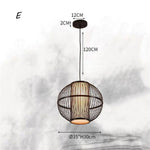 Suspension Rotin Led Cylindre Tea Noir / E Luminaire Chambre