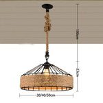 Suspension Rustique En Corde Et Métal Luminaire Chambre