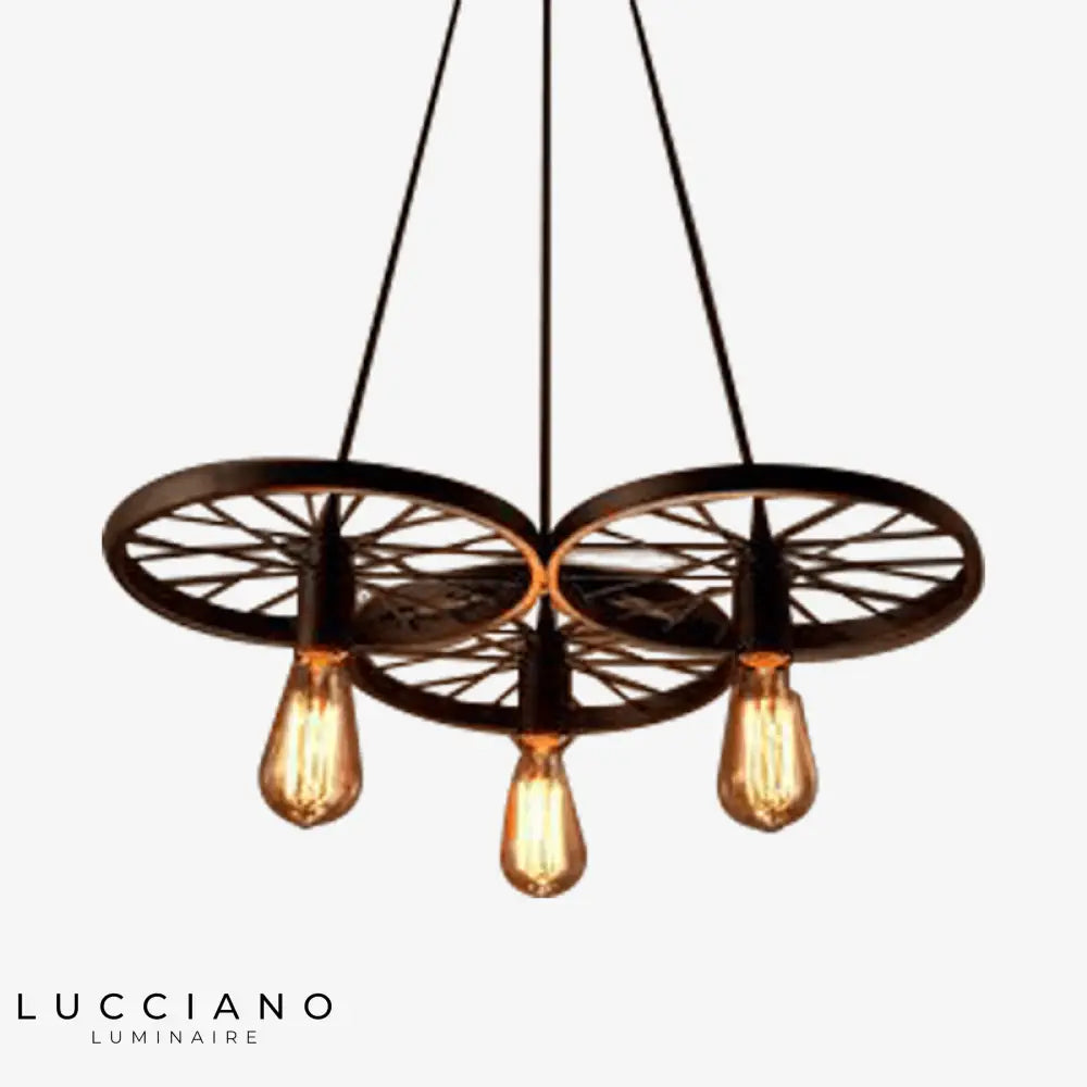 Suspension Rustique En Roue Lumineuse Luminaire Chambre