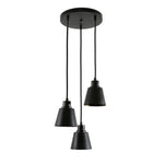 Suspension Rustique Ronde En Métal 3 Lampes - Base Luminaire Chambre