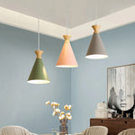 Suspension Scandinave Conique En Bois Avi Luminaire Chambre