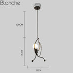 Suspension Silhouette Homme Noir Luminaire Chambre