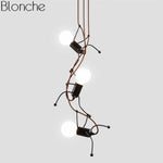 Suspension Silhouette Homme Noir Luminaire Chambre