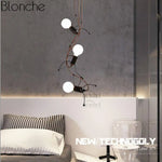 Suspension Silhouette Homme Noir Luminaire Chambre