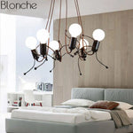 Suspension Silhouette Homme Noir Luminaire Chambre