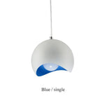 Suspension Sphérique Ouverte Botimi Bleu - 1 Lampe Luminaire Chambre