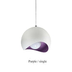 Suspension Sphérique Ouverte Botimi Violet - 1 Lampe Luminaire Chambre