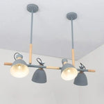 Suspension Spot Métal Bois Wooden Gris Luminaire Chambre