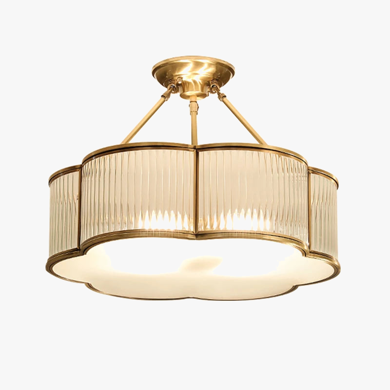 Lustre en verre de cuivre E27 LED montée au plafond pour salon allée chambre