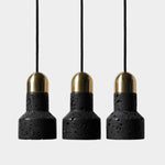 Suspension Terrazzo Noir Doré Industrielle Luminaire Chambre