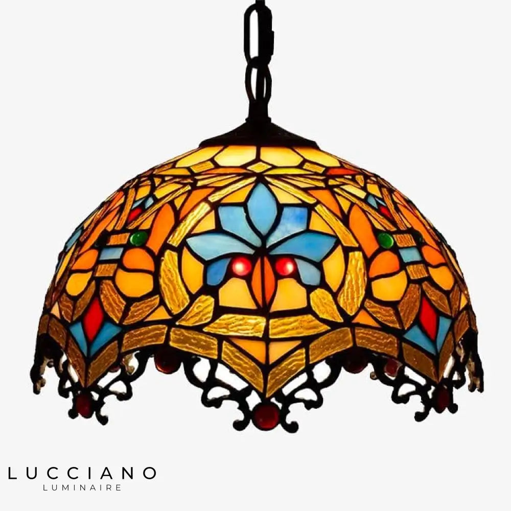 Suspension Tiffany Vitrail Méditerranéen Luminaire Chambre