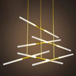 Suspension Tube Doré Chic 12 Lampes Luminaire Chambre