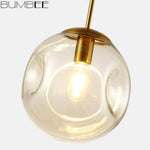 Suspension Verre Fumé Boules Déformées Luminaire Chambre