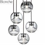 Suspension Verre Fumé Flask Luminaire Cuivre