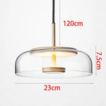 Suspension Verre Fumé Tige Dorée Amber Luminaire Chambre