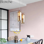 Suspension Verre Métal Rose Gold Loft Luminaire Cuivre