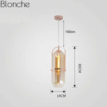 Suspension Verre Métal Rose Gold Loft Luminaire Cuivre