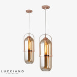 Suspension Verre Métal Rose Gold Loft Luminaire Cuivre