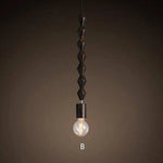 Suspension Vintage Bois Ampoule Edison B Luminaire Chambre