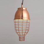 Suspension Vintage Cage Cuivre Chromé Luminaire Chambre