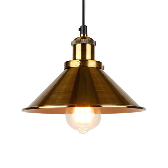 Suspension Vintage Dorée En Métal Doré Luminaire Doré