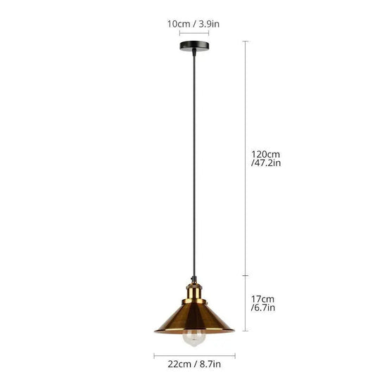 Suspension Vintage Dorée En Métal Luminaire Doré