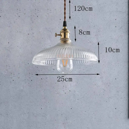 Suspension Vintage Verre Base Dorée Luminaire Chambre