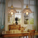 Suspension Vintage Verre Et Or Luminaire Doré