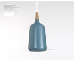 Suspensions Design En Aluminium Et Bois Bleu Luminaire Chambre