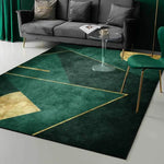 Tapis Géométrique Vert Et Doré Luminaire