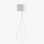 Tripod Led Lampadaire Avec Abat-Jour Tissu Blanc Luminaire Chambre