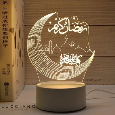 Veilleuse coranique 3D croissant de lune