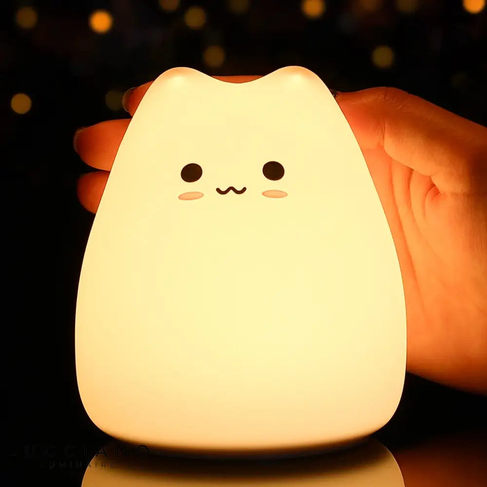 Veilleuse de chevet chaton en silicone doux