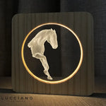 Veilleuse de chevet design en bois forme de cheval