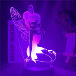 Veilleuse de table à LED avec figurine de clochette féerique 3D