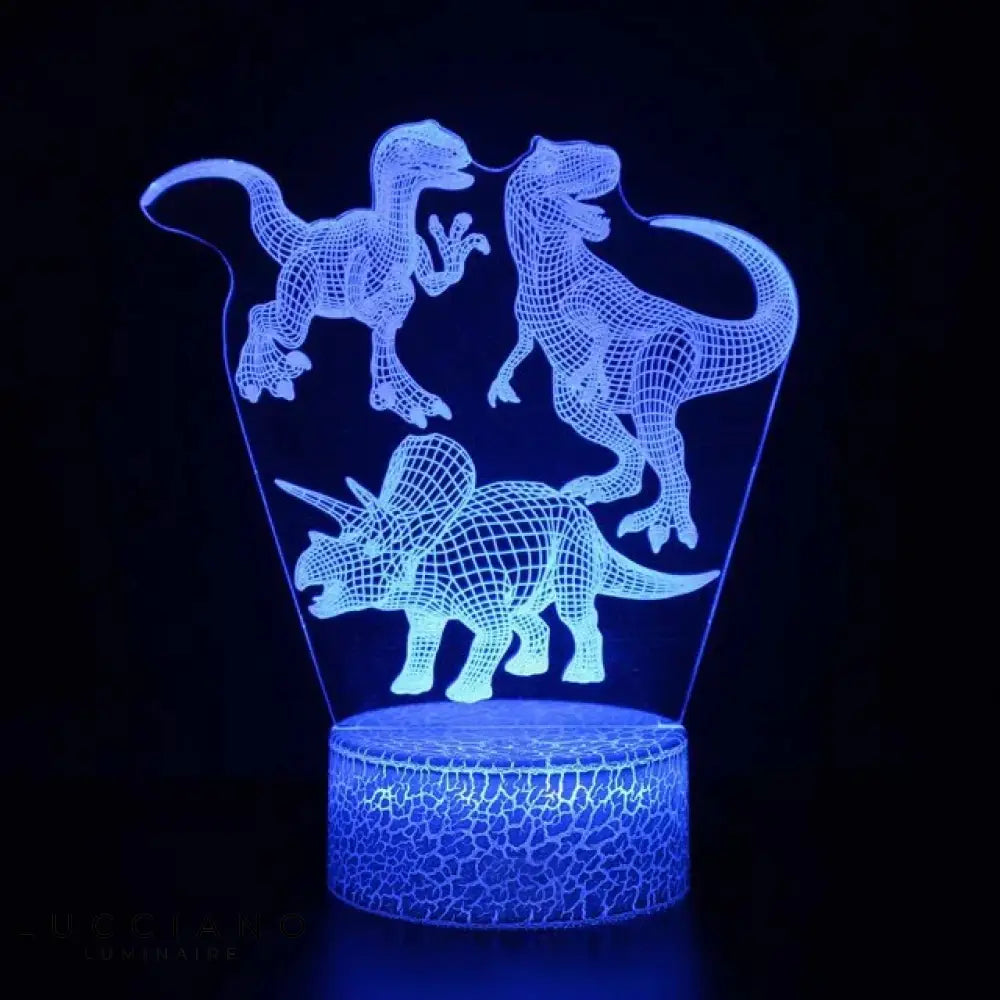 Veilleuse lampe LED avec 3 dinosaures 3D pour enfants