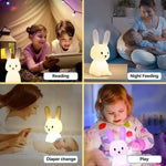 Veilleuse Lapin Pour Bébé Tactile Et Rechargeable