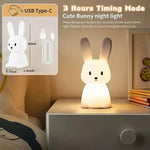 Veilleuse Lapin Pour Bébé Tactile Et Rechargeable