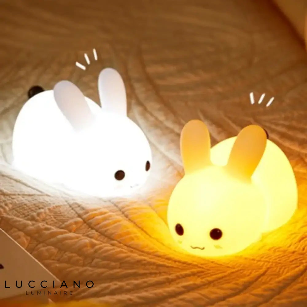 Veilleuse Lapin Tactile Et Réglable En Silicone Pour Enfant