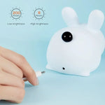 Veilleuse Lapin Tactile Et Réglable En Silicone Pour Enfant